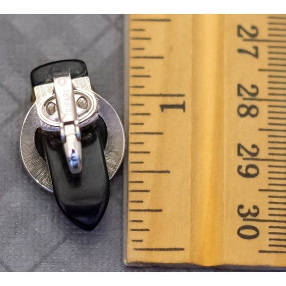 Vintage Belt Buckle Clip On Earrings by Crown Trifari G47 - Picture 3 of 3